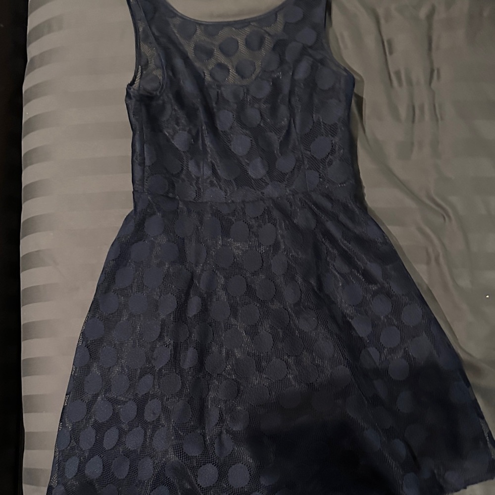 Betsey Johnson Navy Polka Dot Midi Dress